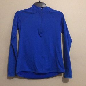 Blue half zip pullover